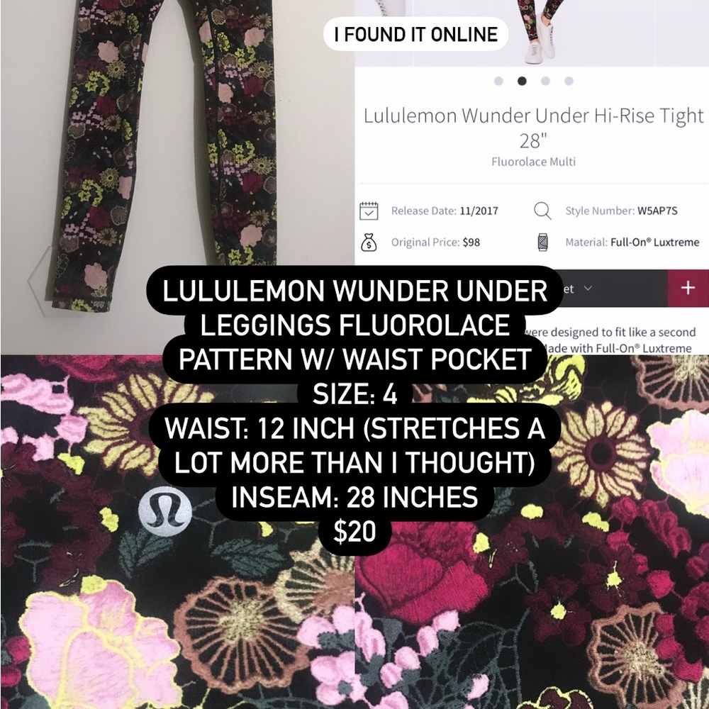 Lululemon Athletica Fluorolace Multi Leggings